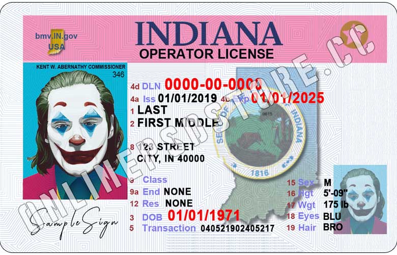 free indiana drivers license template torrent