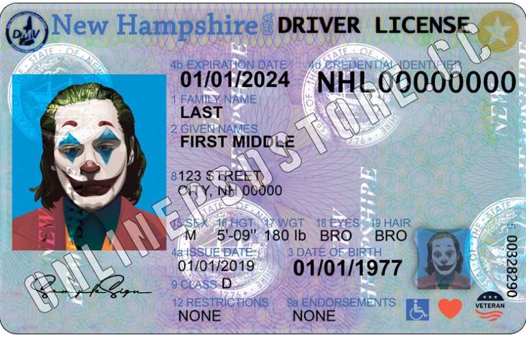 fake nh drivers license template