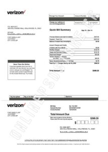 Verizon Bill | Download new editable PSD templates